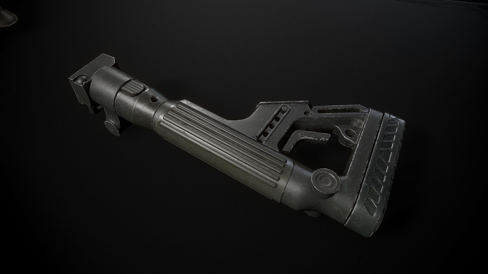 Butt of the rifle AK Low-poly 3D model_2