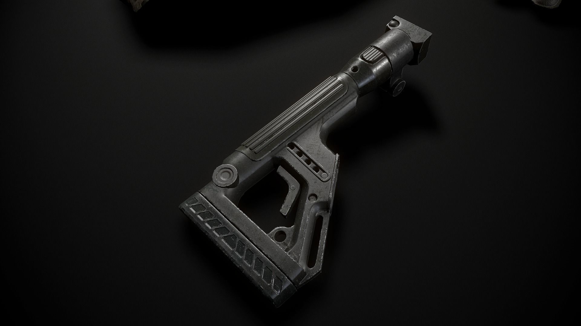 Butt of the rifle AK Low-poly 3D model_1