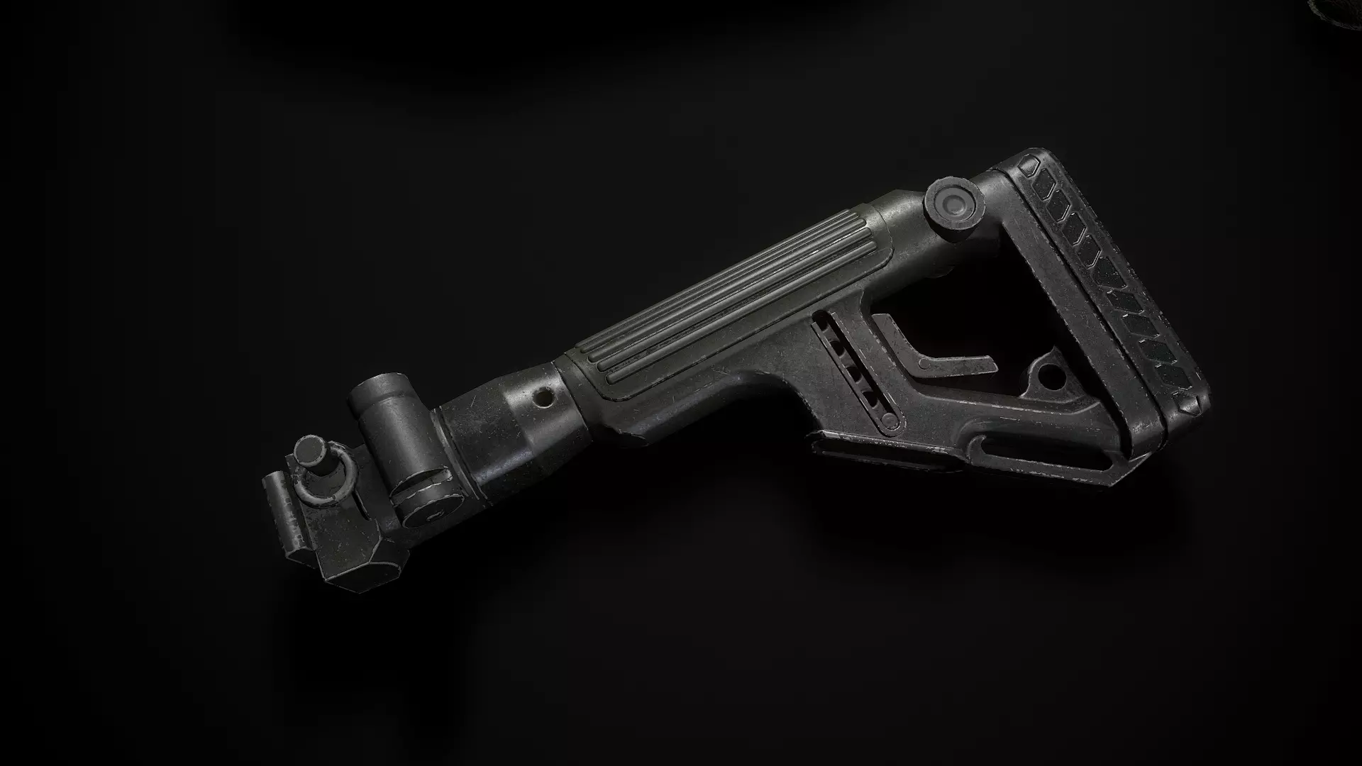 Butt of the rifle AK Low-poly 3D model_0