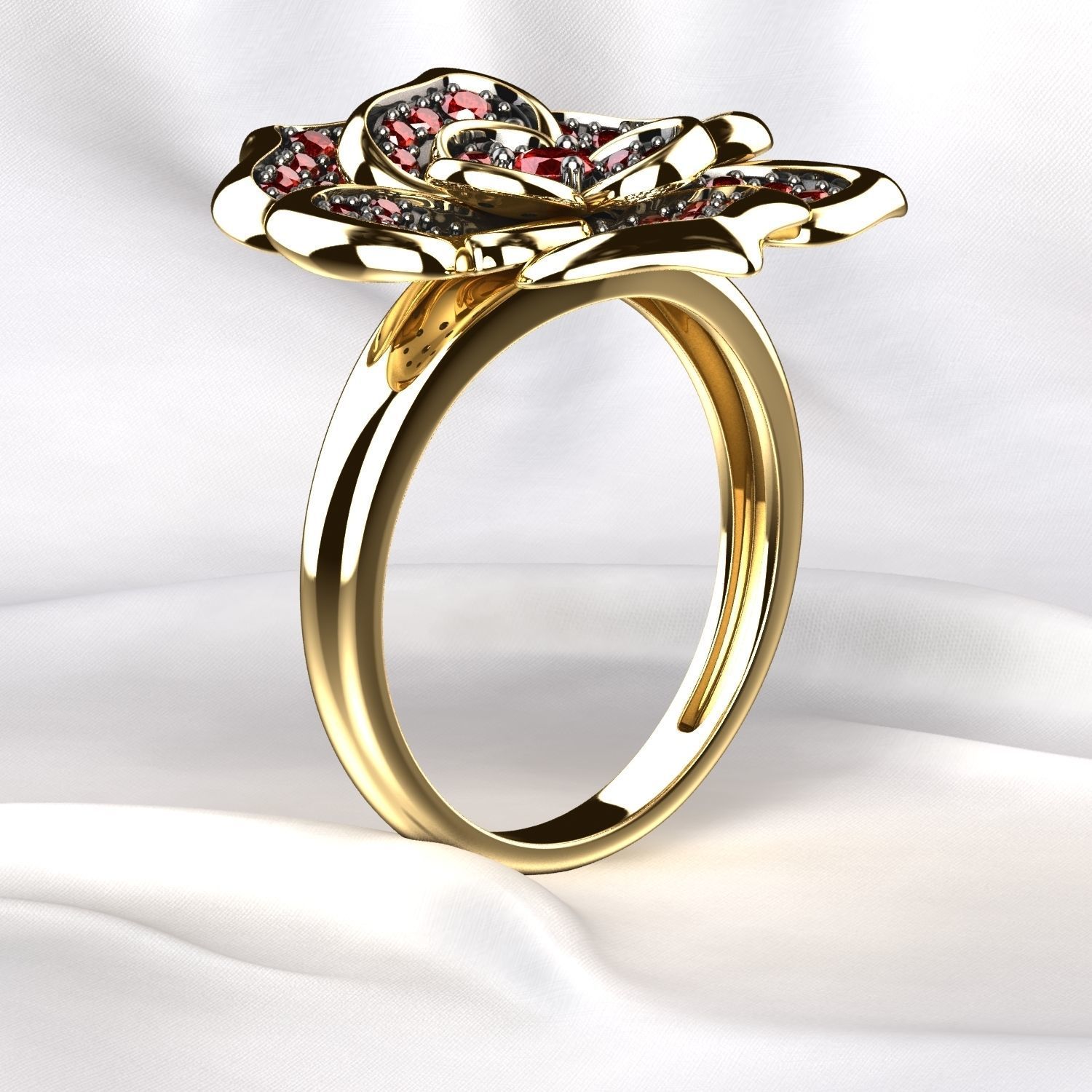 Ruby Rose Gold Ring 3D print model_9