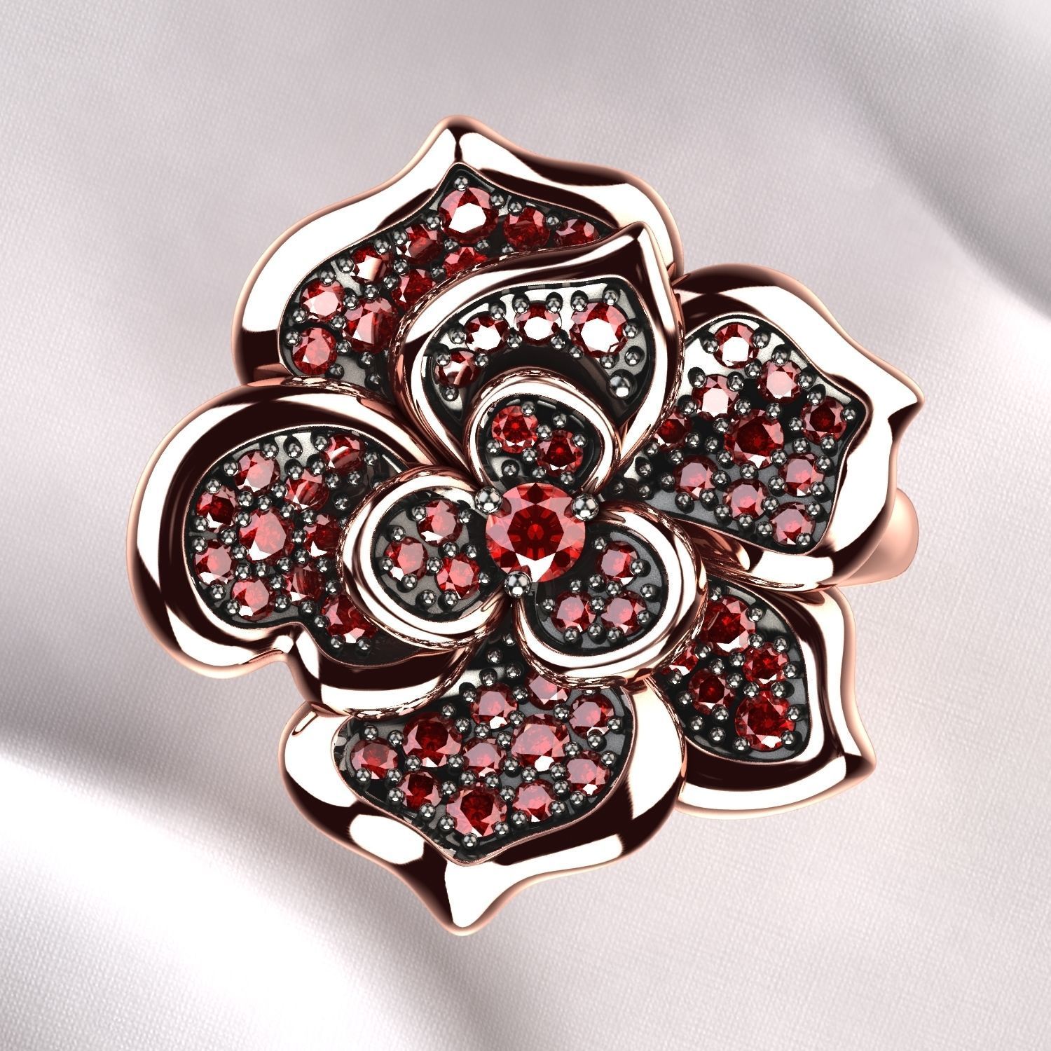 Ruby Rose Gold Ring 3D print model_6