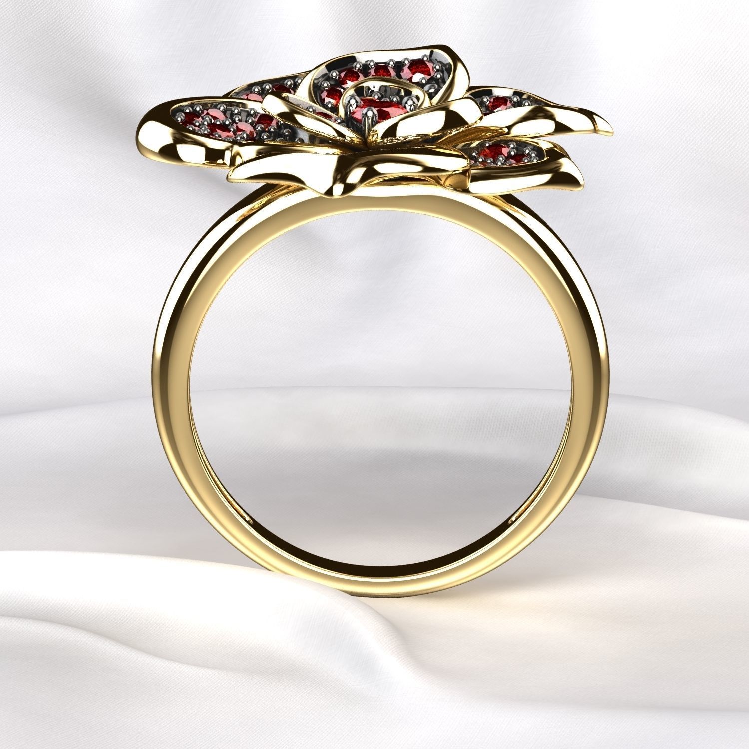 Ruby Rose Gold Ring 3D print model_8