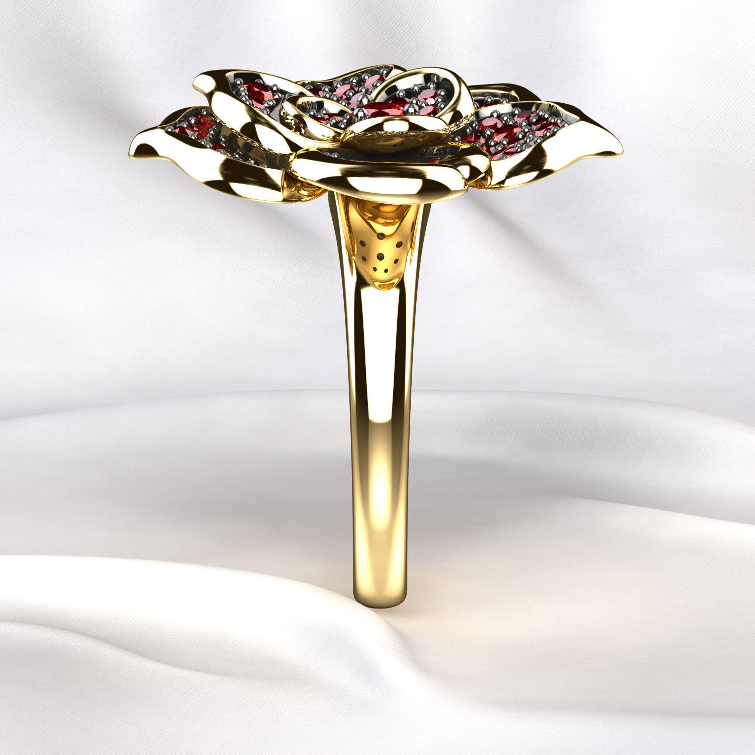 Ruby Rose Gold Ring 3D print model_10