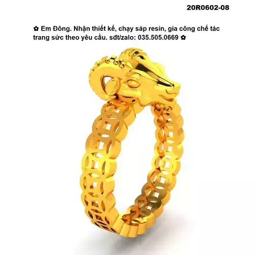 12 animals zodiac goat ring 3D print model