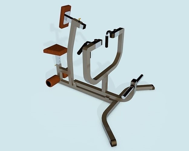 Plate loaded seated row machine 3D model
