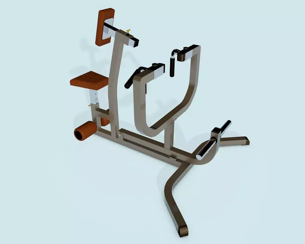 Plate loaded seated row machine 3D model