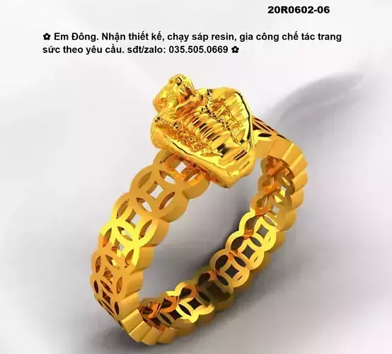 12 animal zodiac snake ring 3D print model
