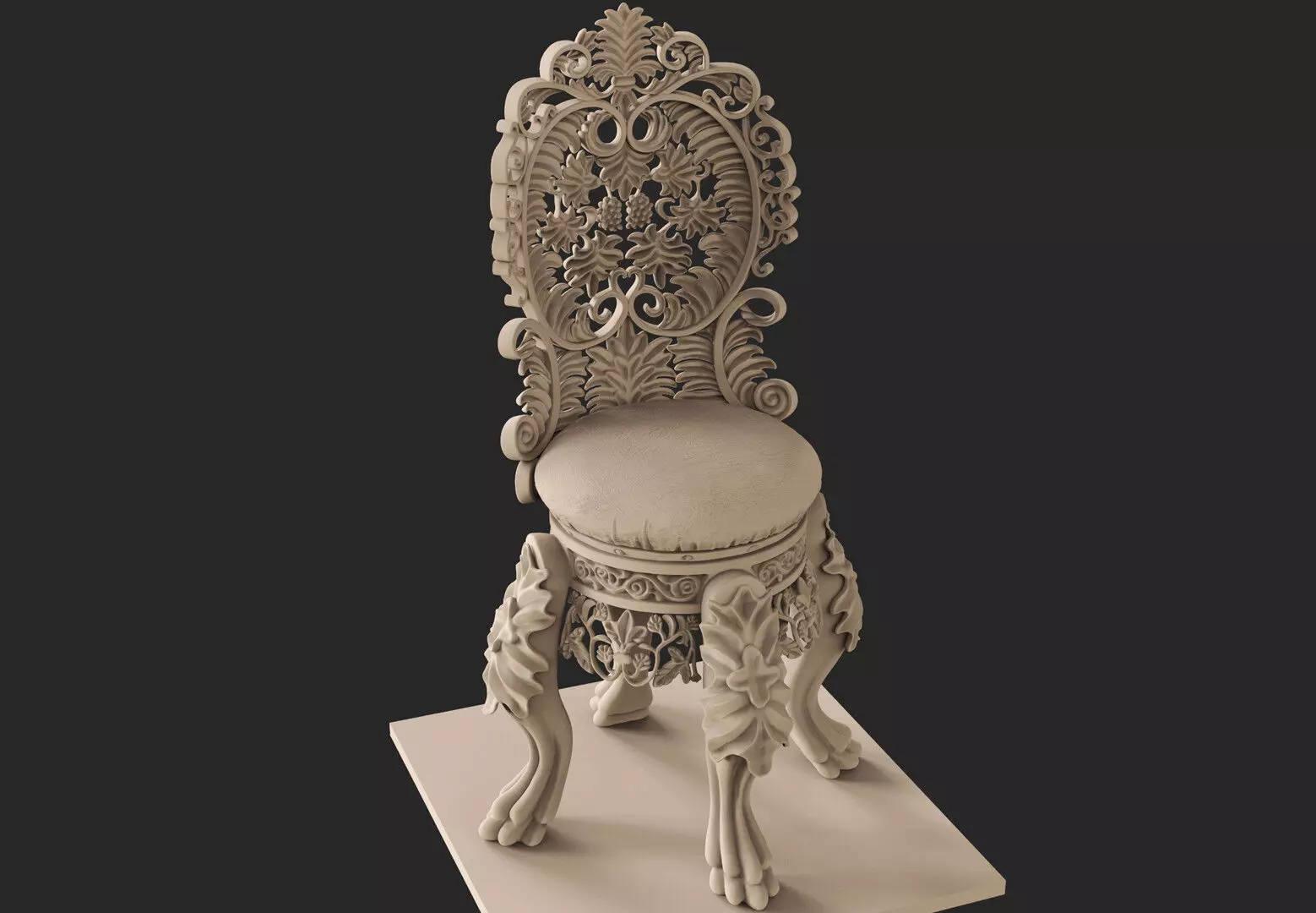 Zbrush - Carving Chair 3D model