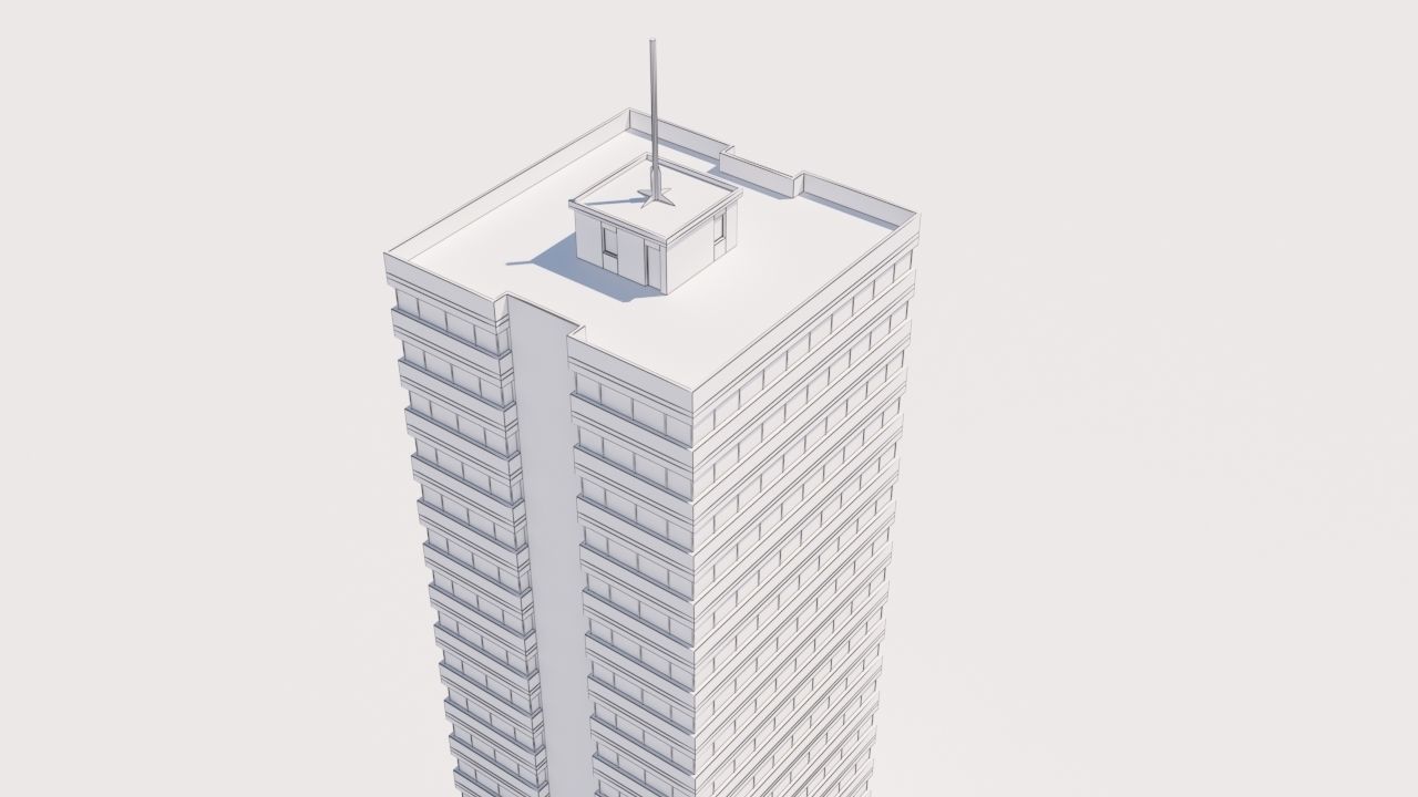 Modern Building Exterior Skyscraper 5 3D model_7