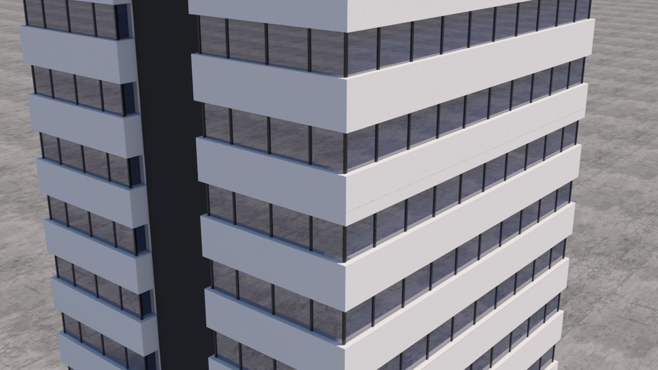 Modern Building Exterior Skyscraper 5 3D model_4
