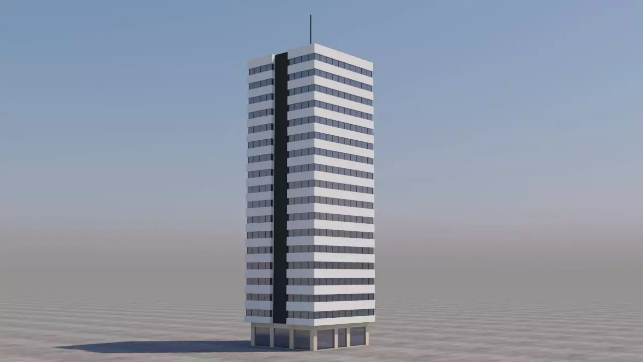 Modern Building Exterior Skyscraper 5 3D model_0