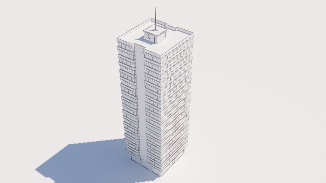 Modern Building Exterior Skyscraper 5 3D model_6