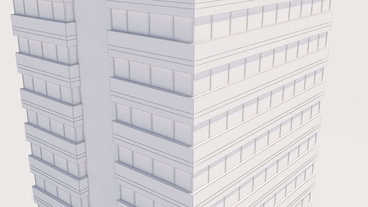 Modern Building Exterior Skyscraper 5 3D model_9