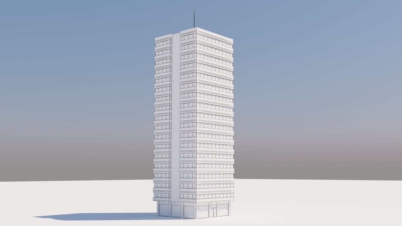Modern Building Exterior Skyscraper 5 3D model_5