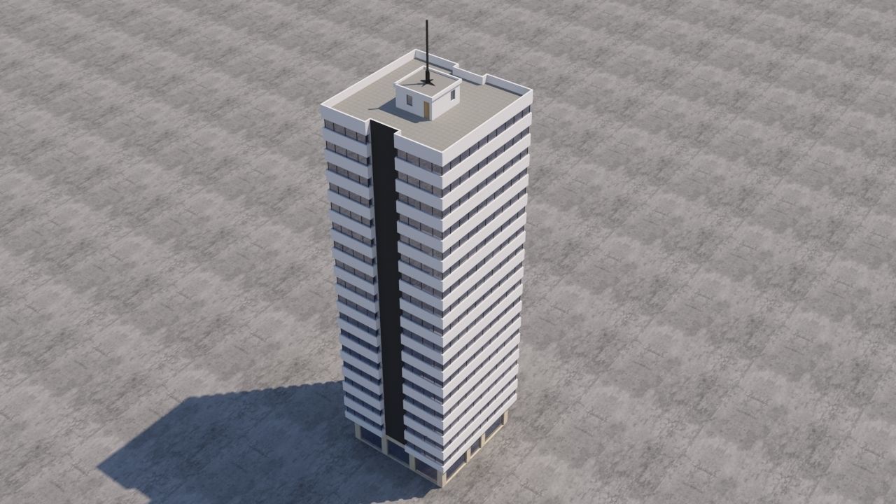 Modern Building Exterior Skyscraper 5 3D model_1