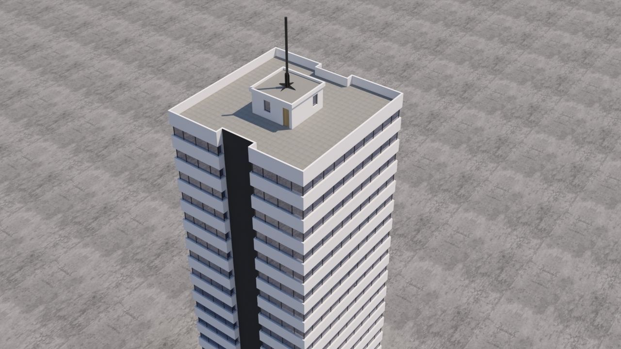 Modern Building Exterior Skyscraper 5 3D model_2
