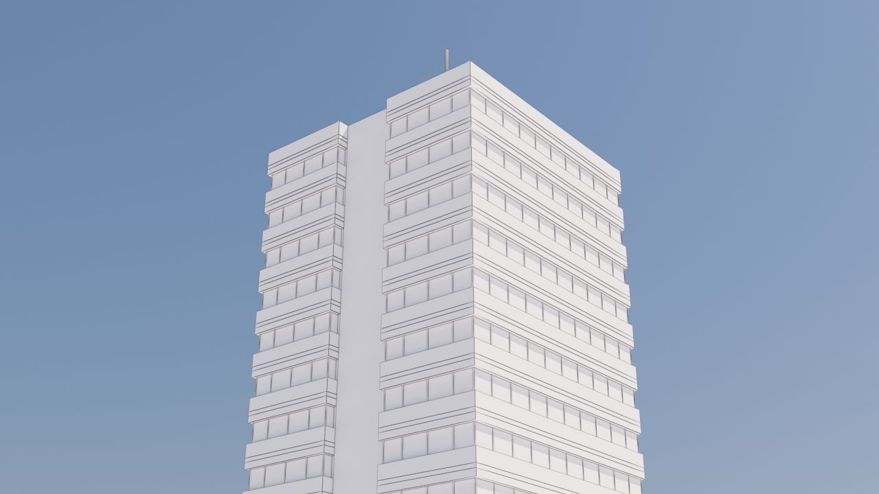 Modern Building Exterior Skyscraper 5 3D model_8