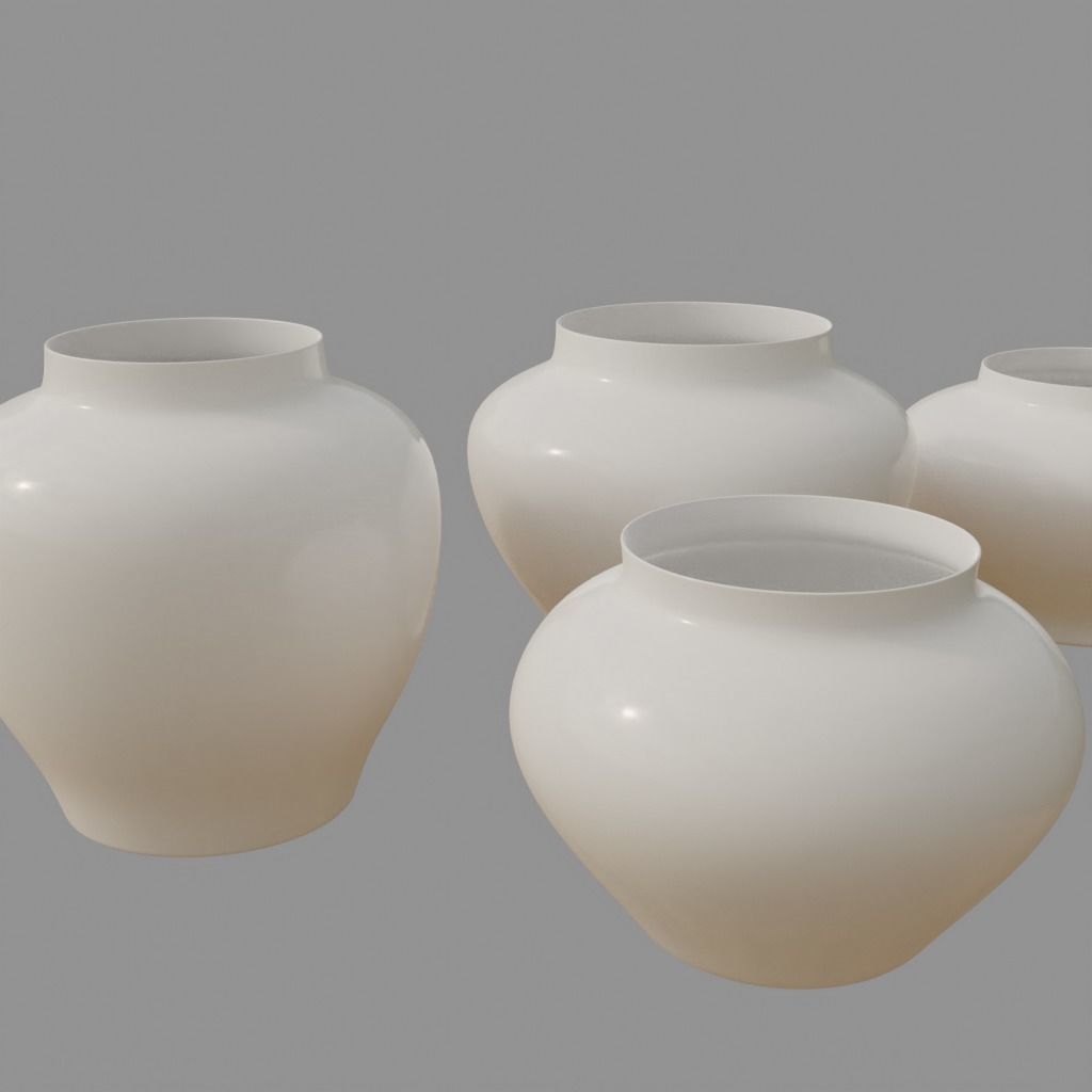 Chinese Classic Sytle Pocelain Jars Collection - 14 models 3D model_4