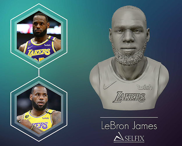 Lebron James in Lakers jersey Ready to 3D print 3D print model