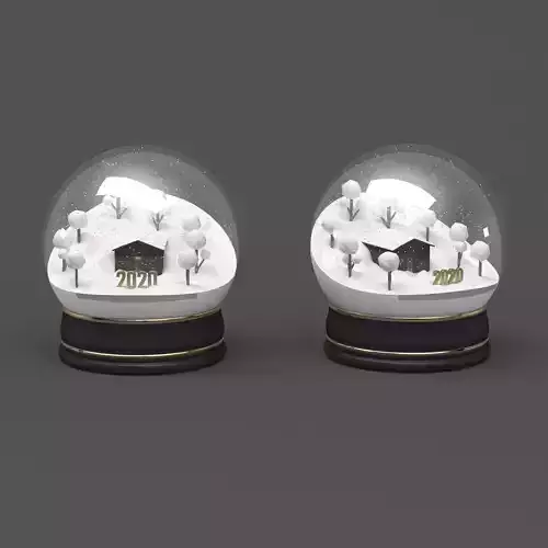 Snow Globe Christmas Decoration Low-poly 3D model