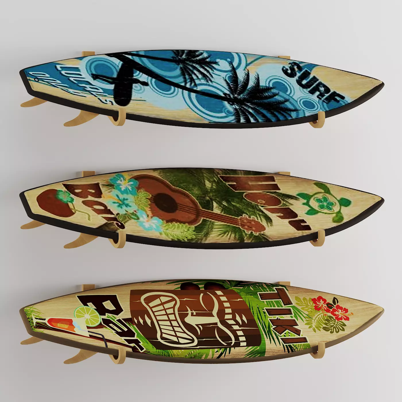 Wooden Surfboards  3D model_0