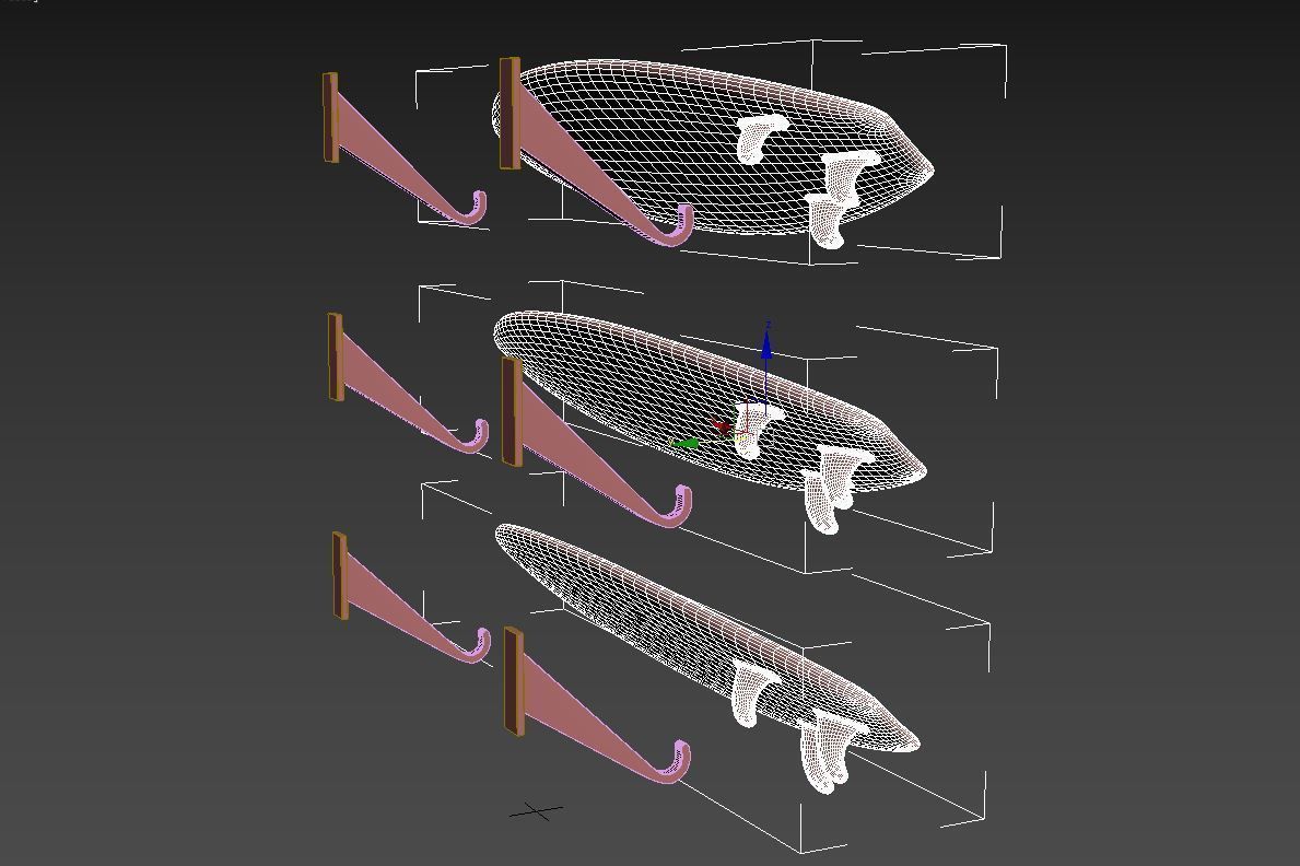 Wooden Surfboards  3D model_1