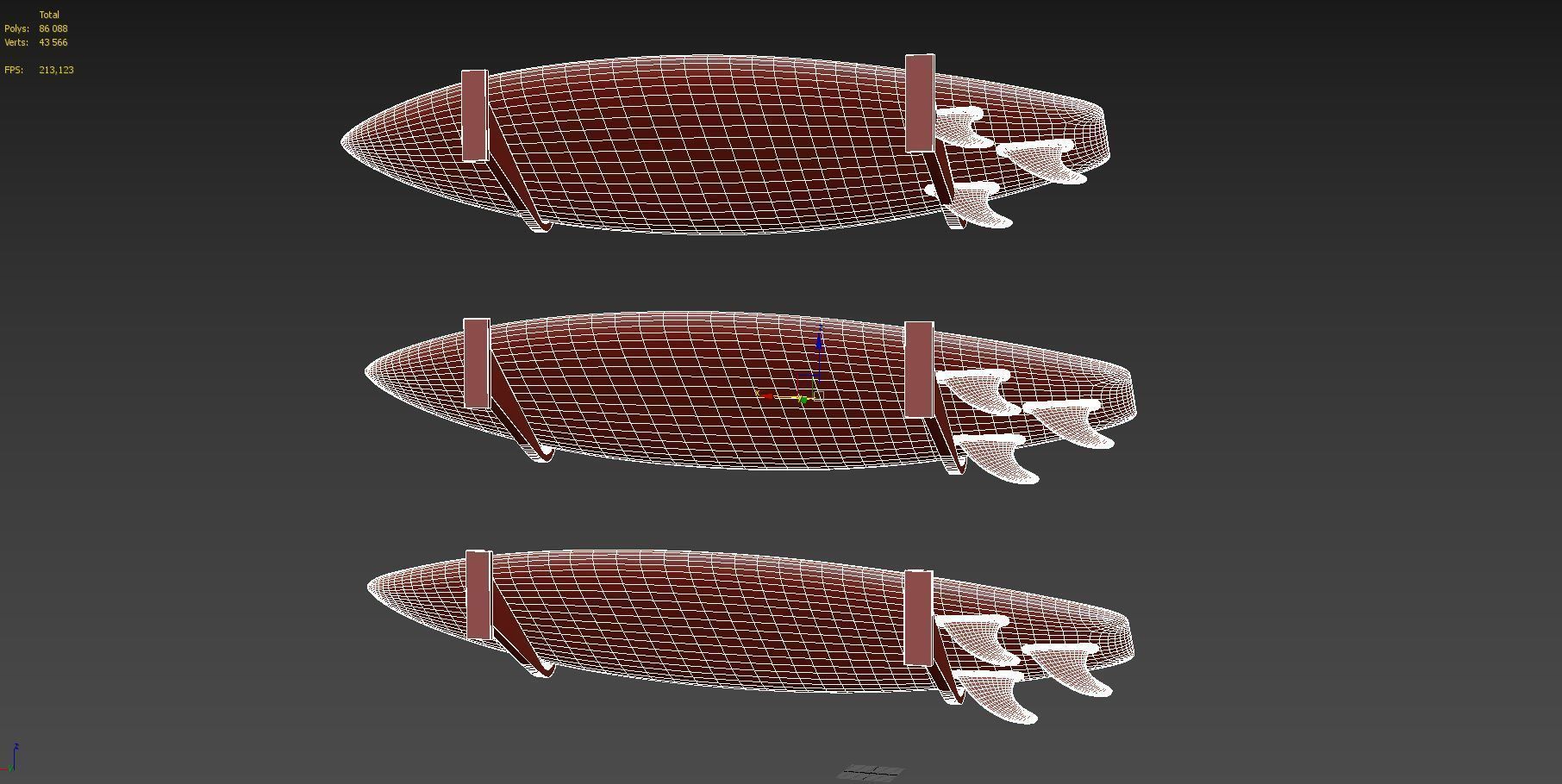 Wooden Surfboards  3D model_4