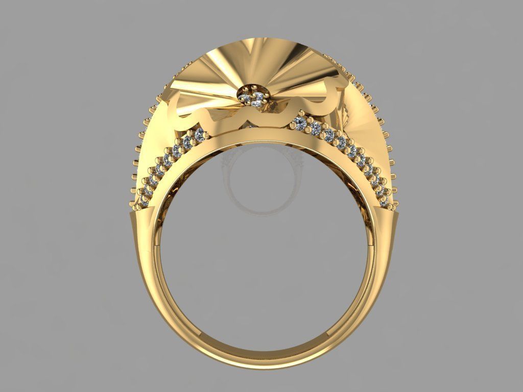 GC GOLD Y207- Diamond gold Ring  3D print model_3