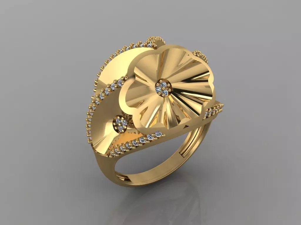 GC GOLD Y207- Diamond gold Ring  3D print model_0
