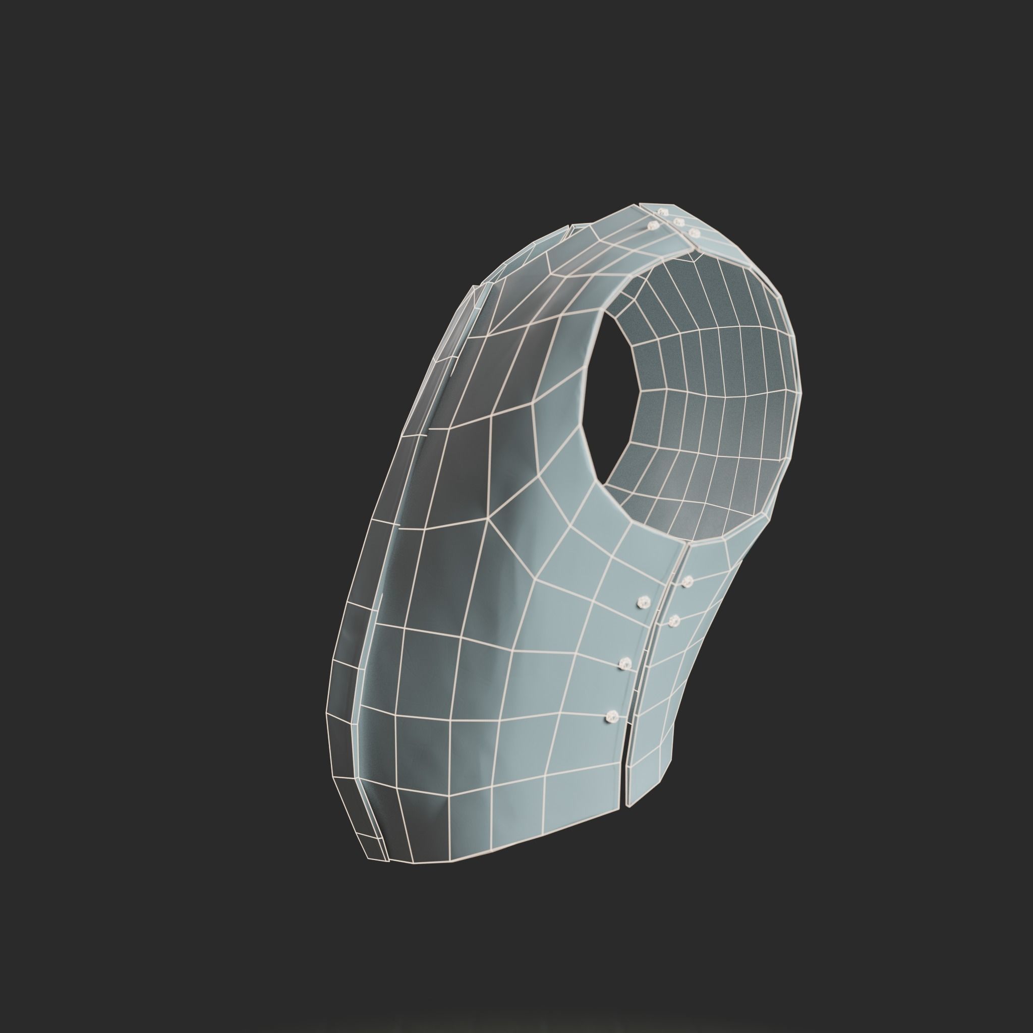 Medieval armor parts 001 - armor Low-poly 3D model_6