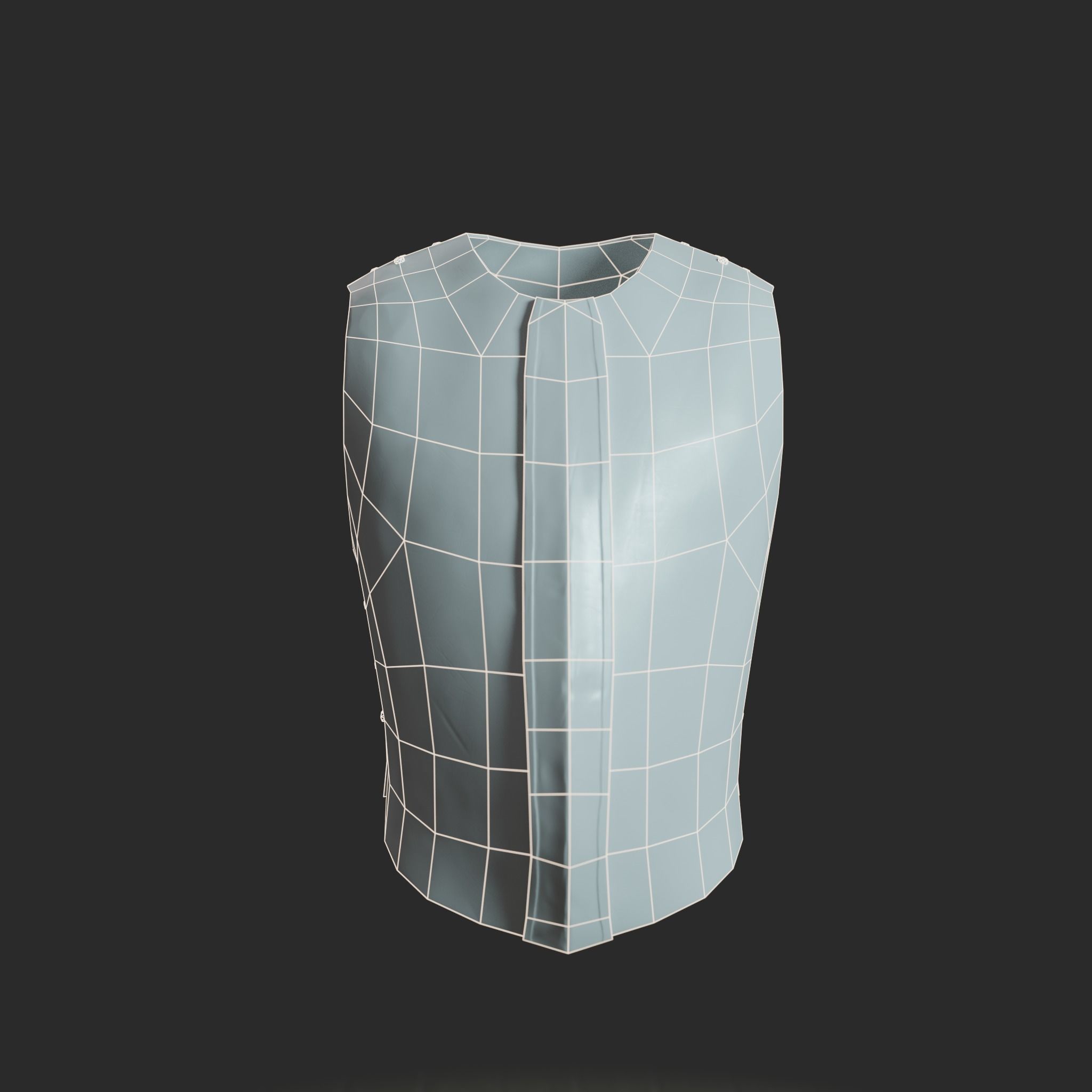 Medieval armor parts 001 - armor Low-poly 3D model_5