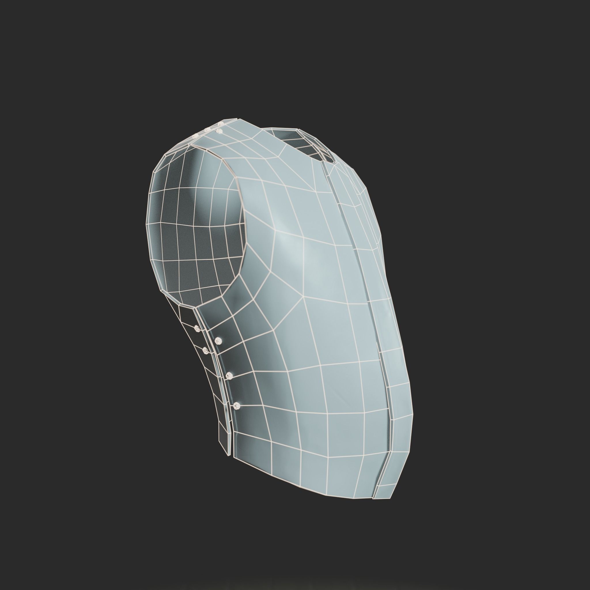 Medieval armor parts 001 - armor Low-poly 3D model_8