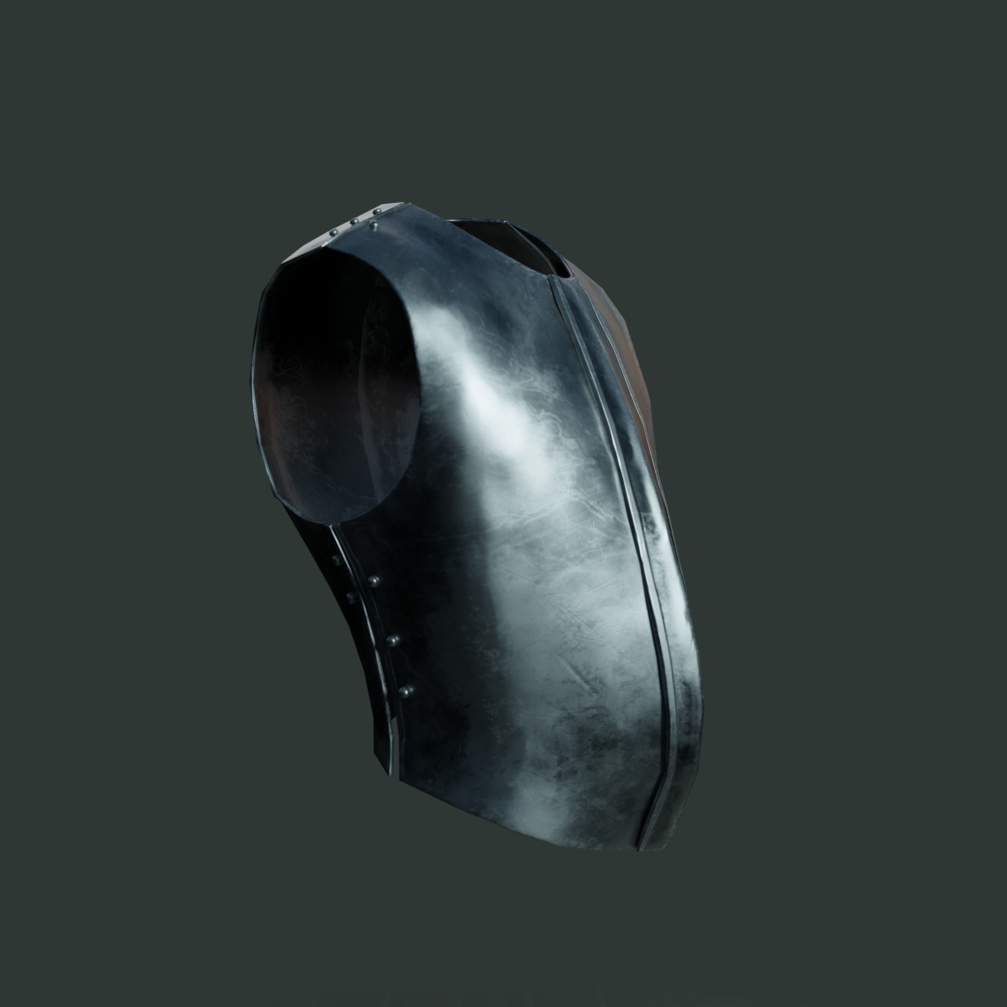 Medieval armor parts 001 - armor Low-poly 3D model_4