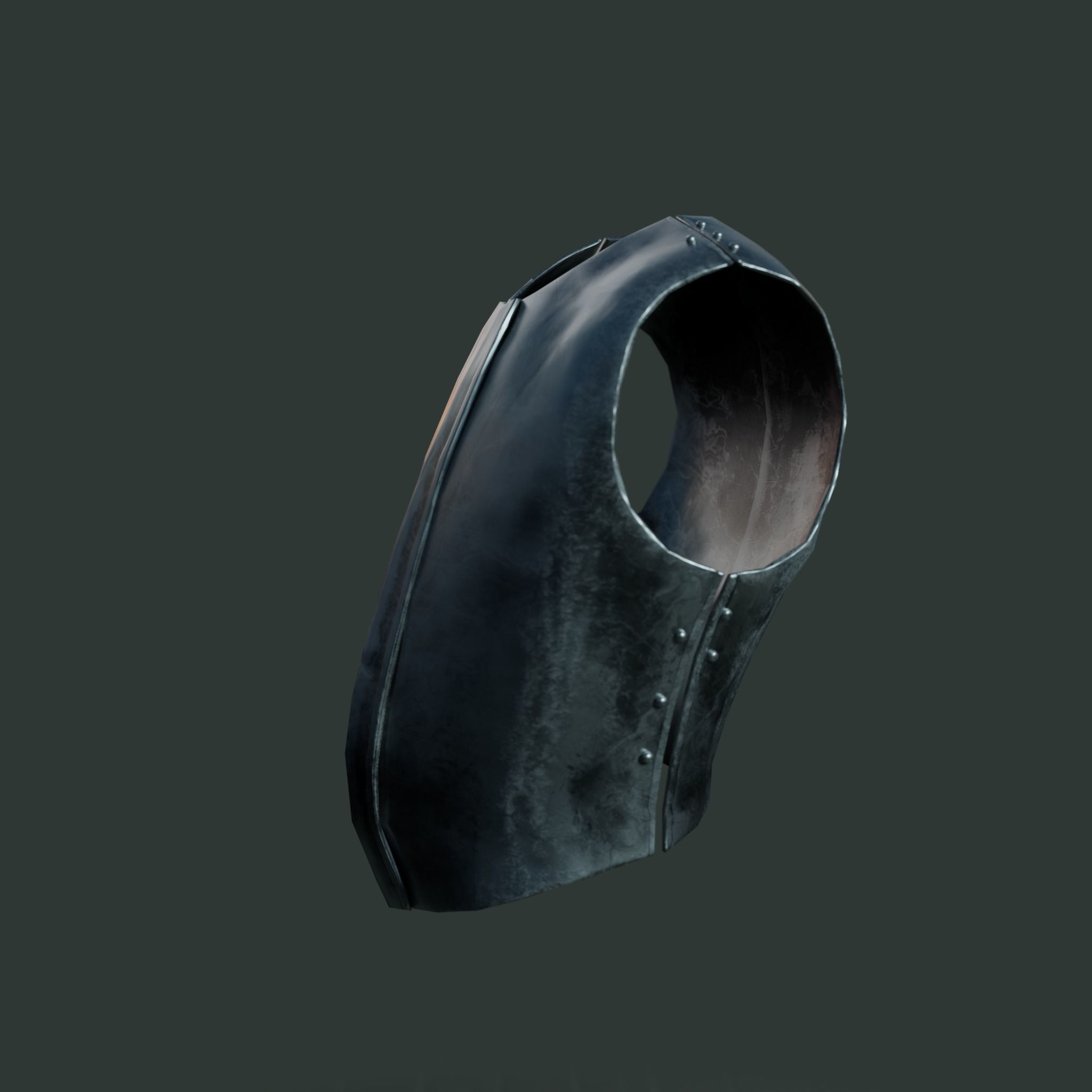 Medieval armor parts 001 - armor Low-poly 3D model_2