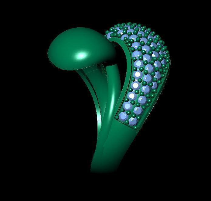 Full Pave Gem 7 Model Ring  3D print model_4