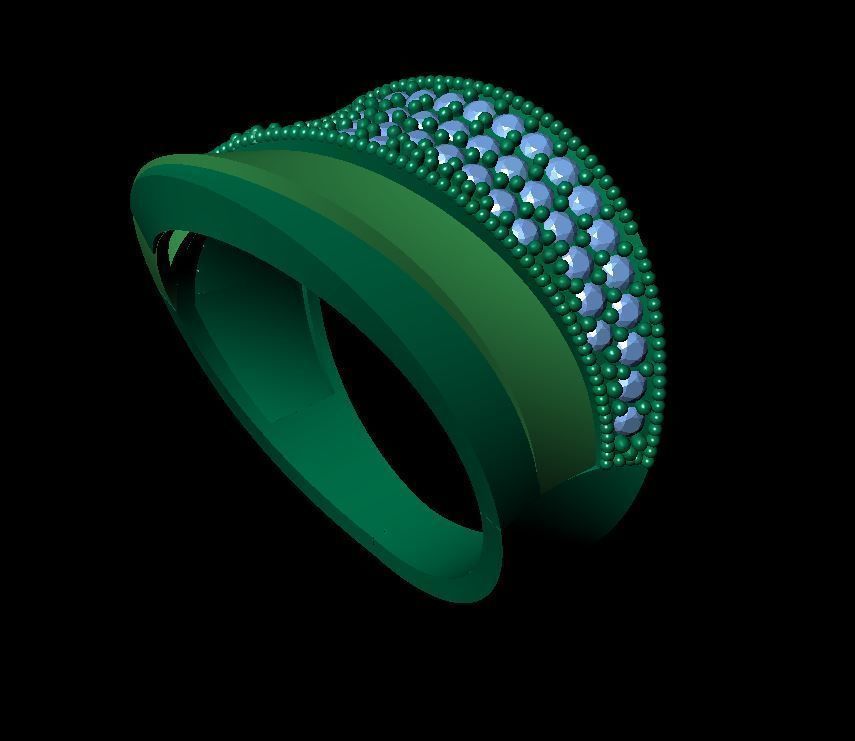 Full Pave Gem 7 Model Ring  3D print model_7