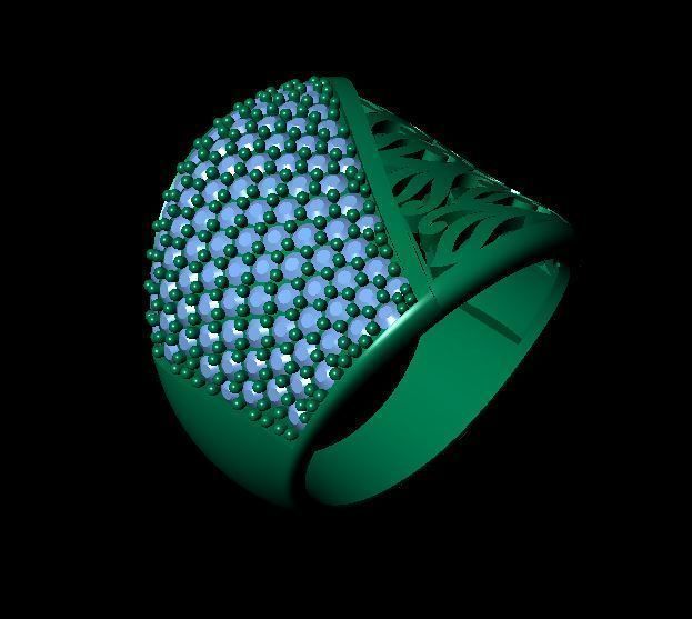 Full Pave Gem 7 Model Ring  3D print model_5