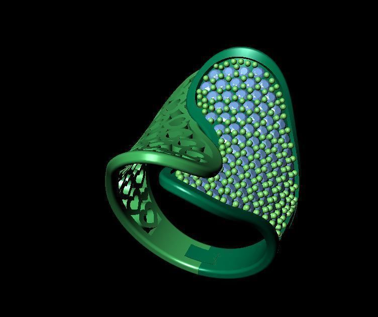 Full Pave Gem 7 Model Ring  3D print model_1