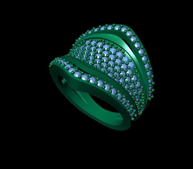 Full Pave Gem 7 Model Ring  3D print model_8