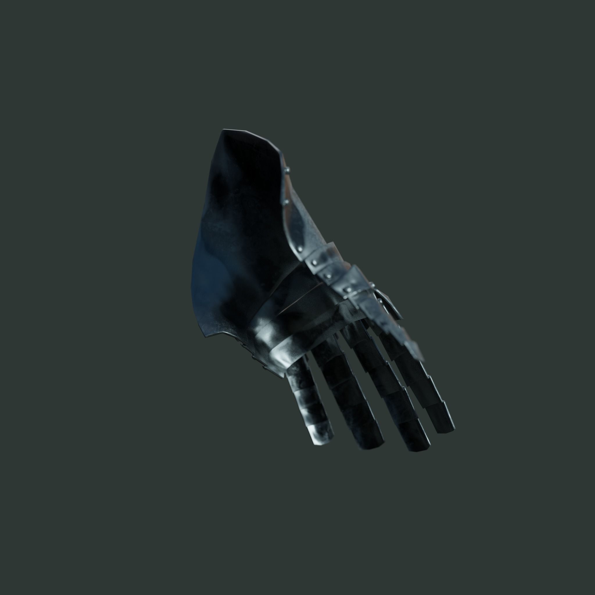 Medieval armor parts 001 - glove Low-poly 3D model_3