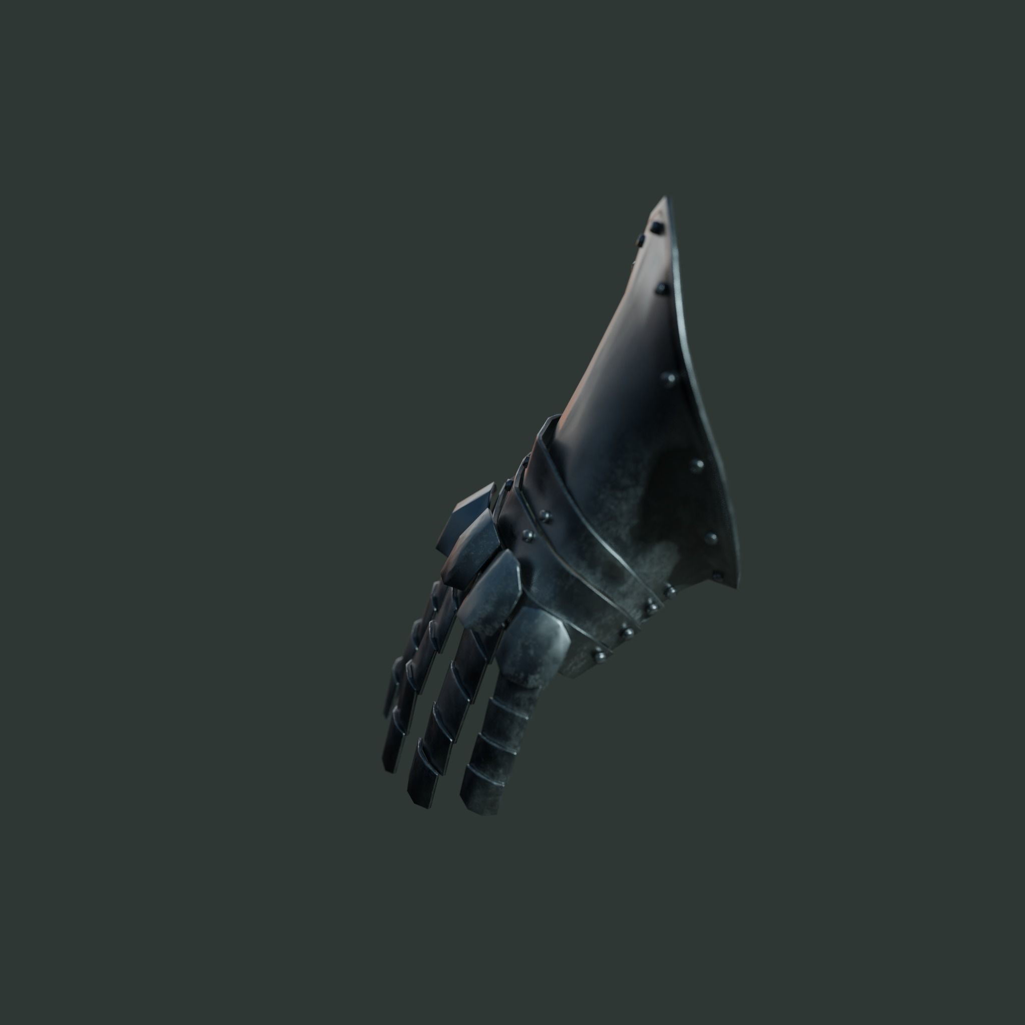 Medieval armor parts 001 - glove Low-poly 3D model_2