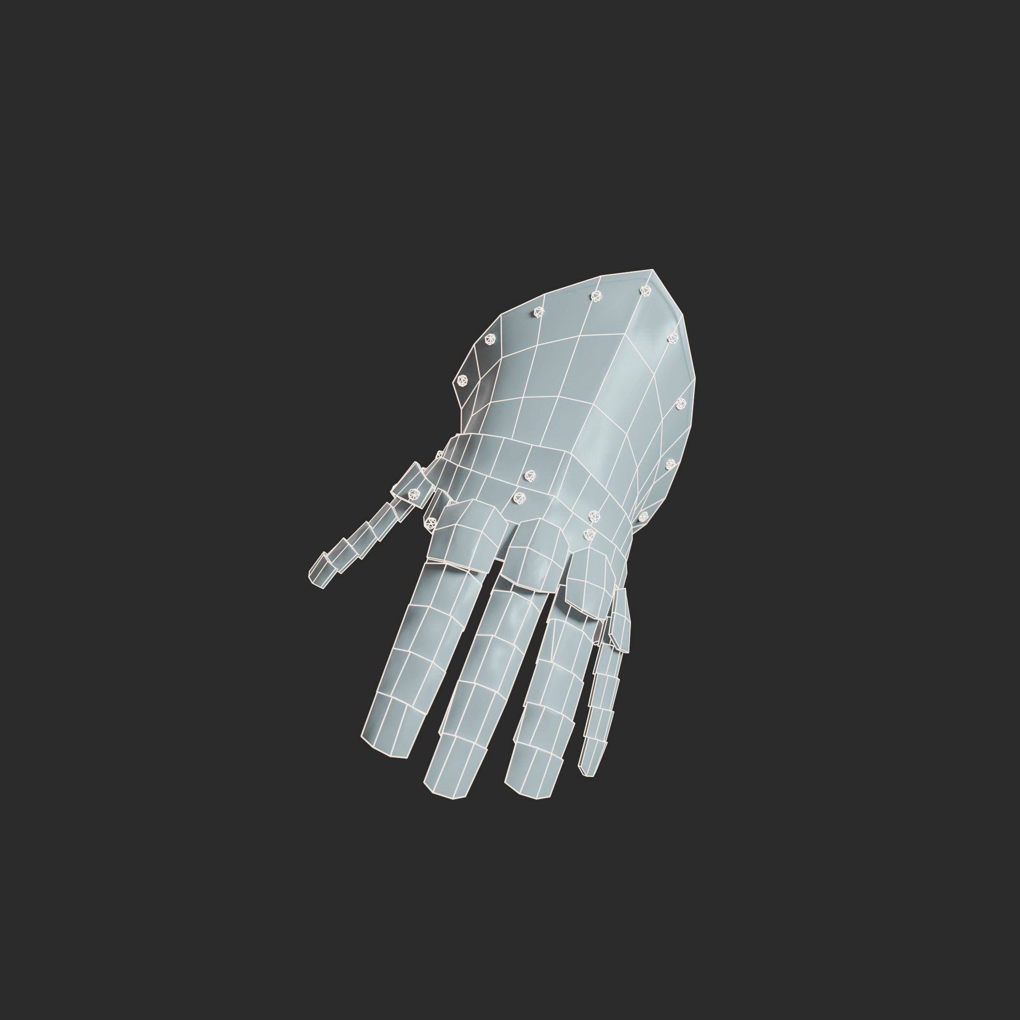 Medieval armor parts 001 - glove Low-poly 3D model_5