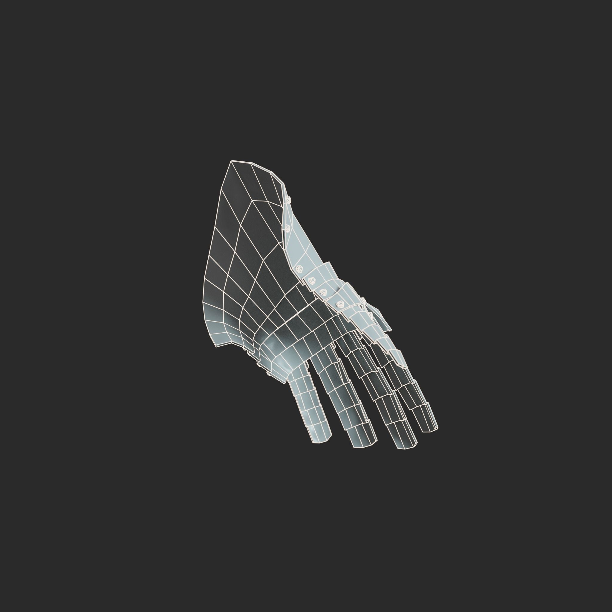 Medieval armor parts 001 - glove Low-poly 3D model_7