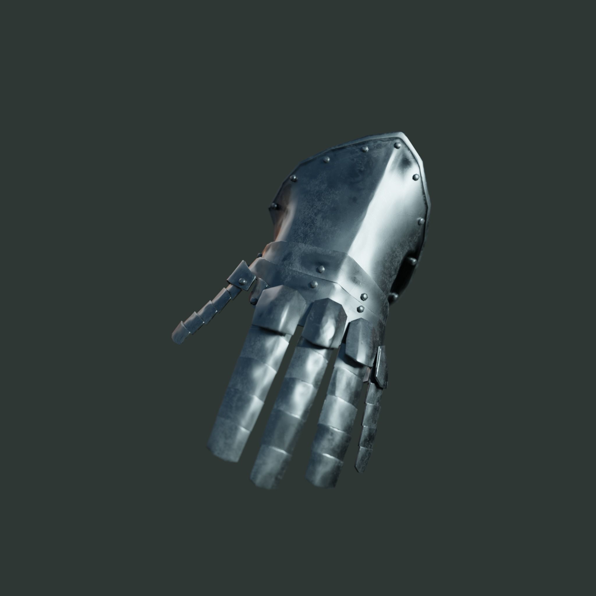 Medieval armor parts 001 - glove Low-poly 3D model_1