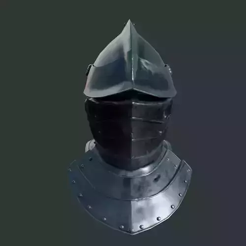 Medieval armor parts 001 - helmet Low-poly 3D model