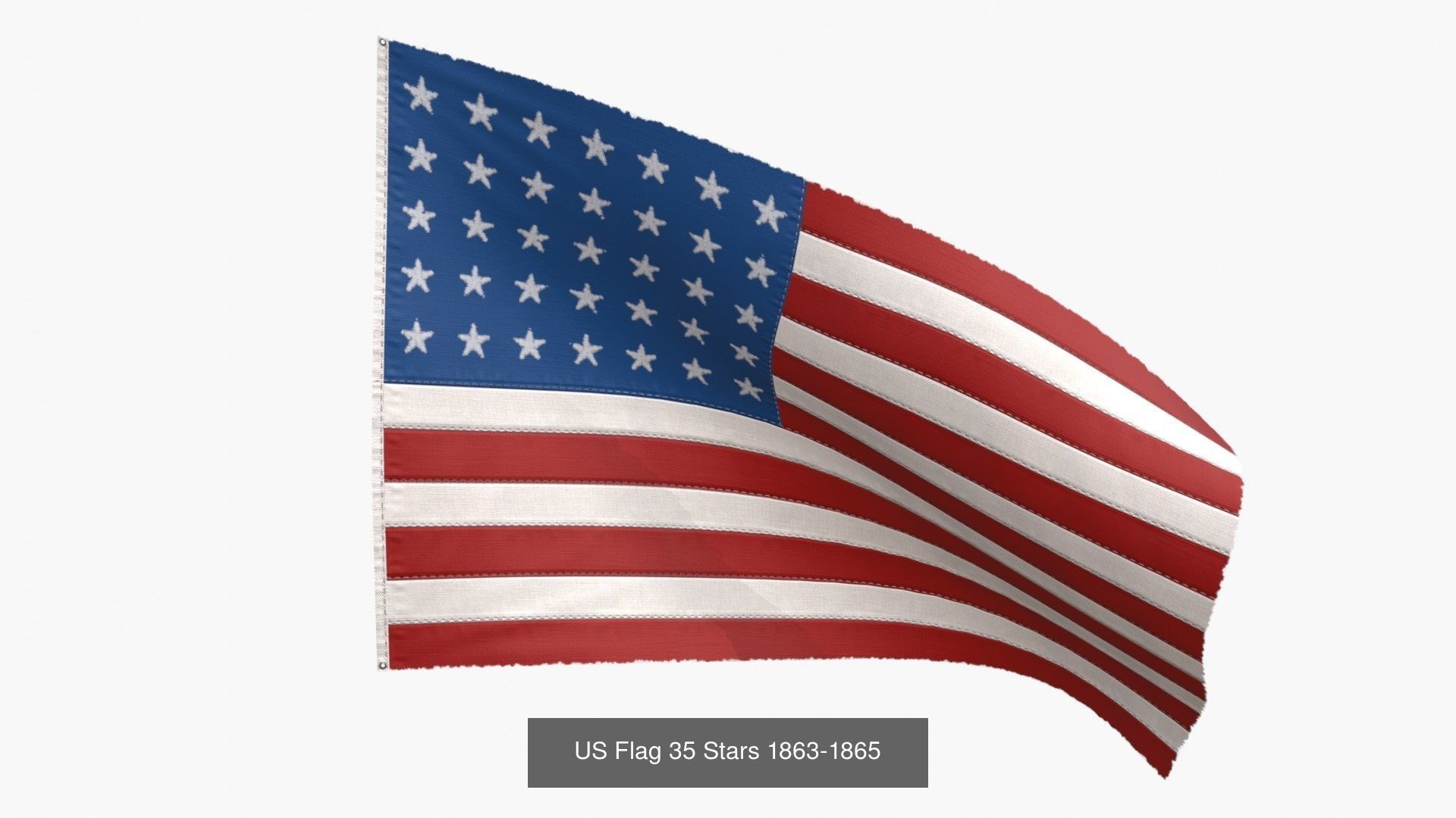 American Civil War Flags 3D Model Collection_26