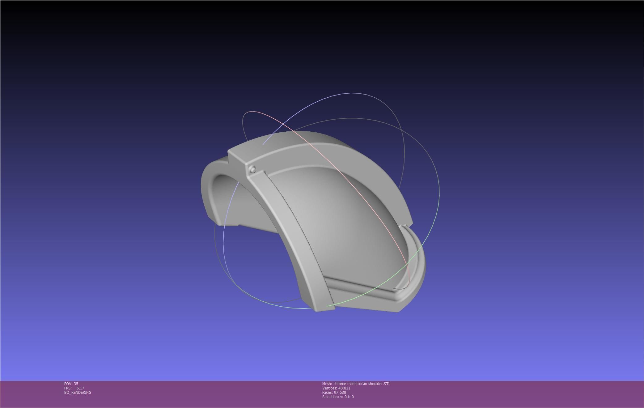 Star Wars Mandalorian Chrome Armor Shoulderpiece Printable 3D print model_28