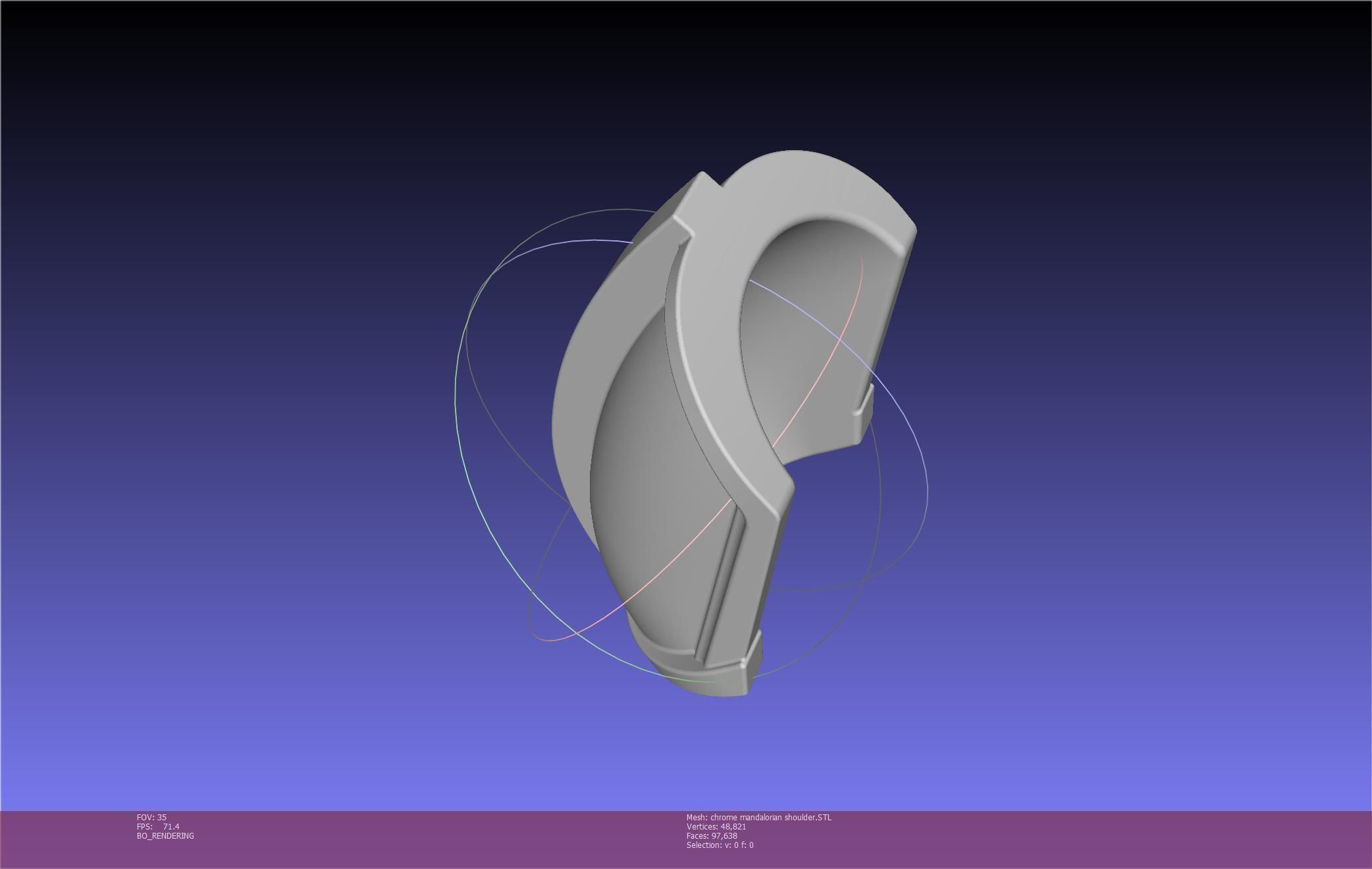 Star Wars Mandalorian Chrome Armor Shoulderpiece Printable 3D print model_78