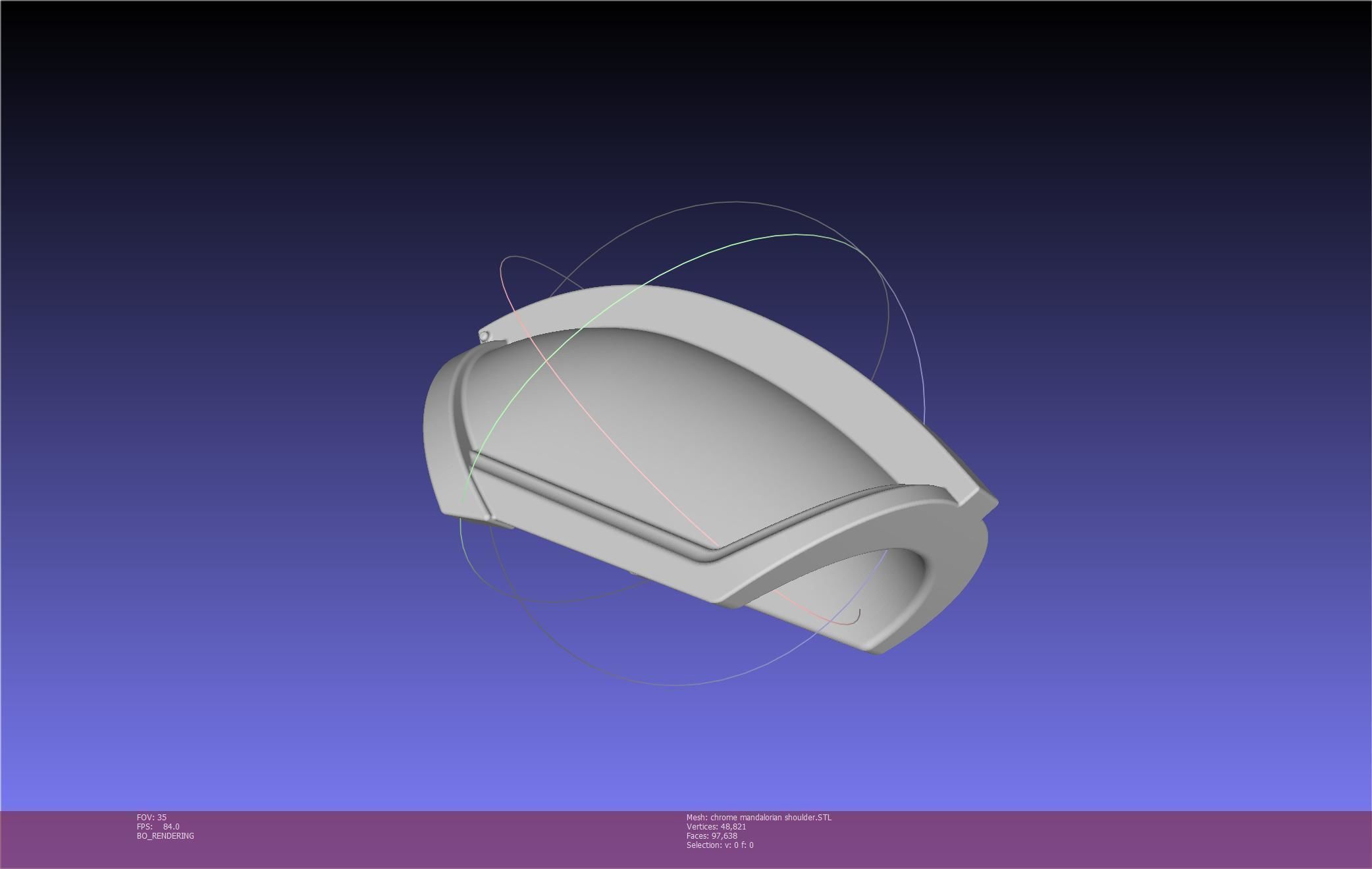 Star Wars Mandalorian Chrome Armor Shoulderpiece Printable 3D print model_37