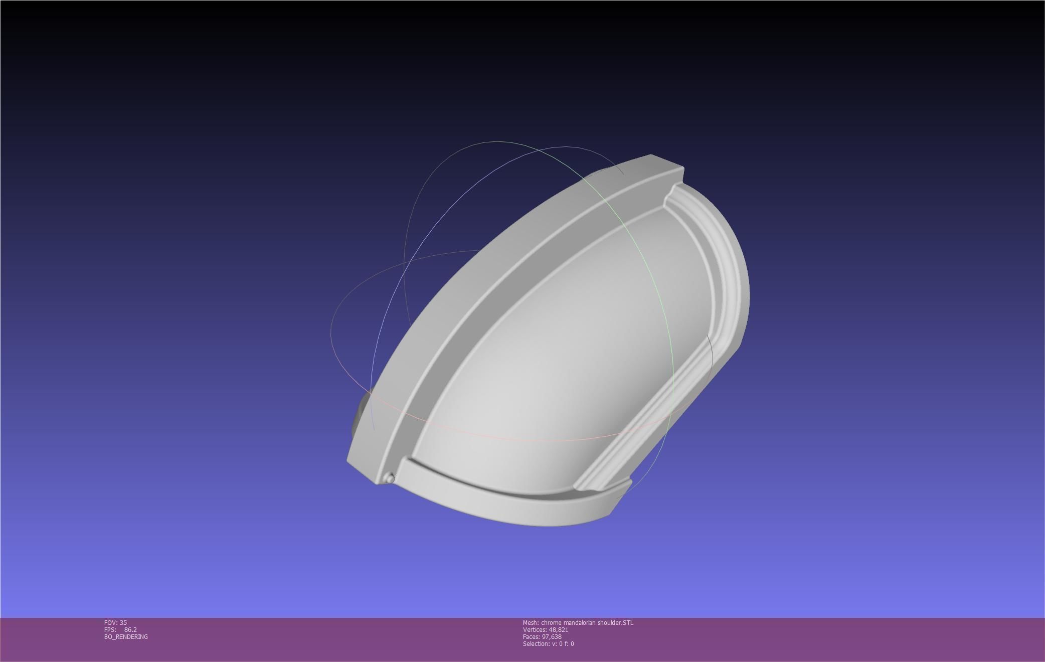 Star Wars Mandalorian Chrome Armor Shoulderpiece Printable 3D print model_91